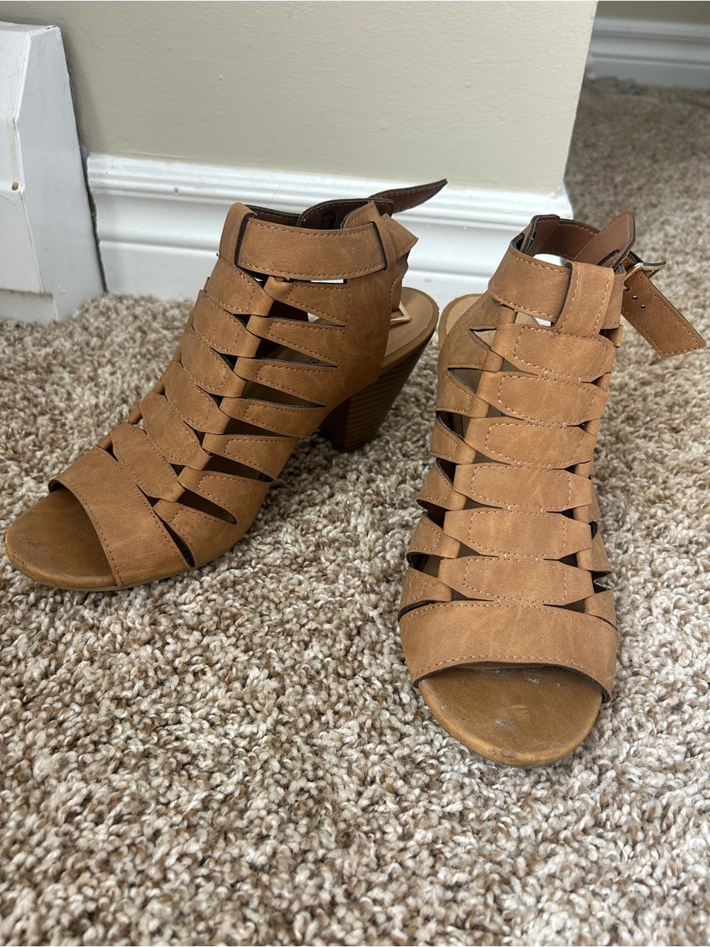 Tan Heeled Sandals